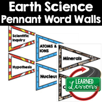 Earth Science Word Wall Pennants | 300+ NGSS Science Vocabulary Posters | Decor - preview 1