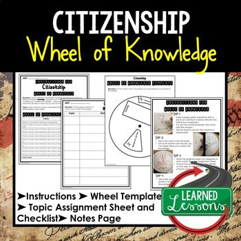 Citizenship Activity, Wheel of Knowledge Interactive Notebook - preview 1