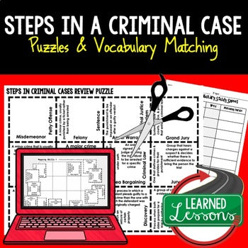 Steps in Criminal Case Activity Puzzle (Print and Google), Digital Learning - preview 1