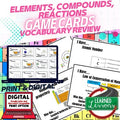 Elements, Compounds Game Cards Physical Science Vocabulary Activity - preview 1