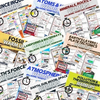 Earth Science Warm-Ups & Bell Ringers Bundle | NGSS Daily Review Activities - preview 2