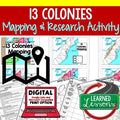 13 Colonies Map Activity and Research Graphic Organizer, Mapping the 13 Colonies - preview 1