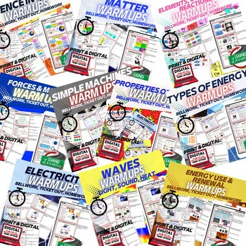 Physical Science Warm-Ups & Bell Ringers Bundle | NGSS Daily Review - preview 2