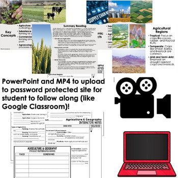 Agriculture Geography Guided Notes PowerPoints, Video Flipped Classroom - preview 4