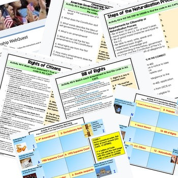 Citizenship Digital Escape Room, Breakout Room, Activity Pages No Prep - preview 2