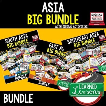 Asia Geography Activities Bundle | World Geography | Print & Digital - preview 1