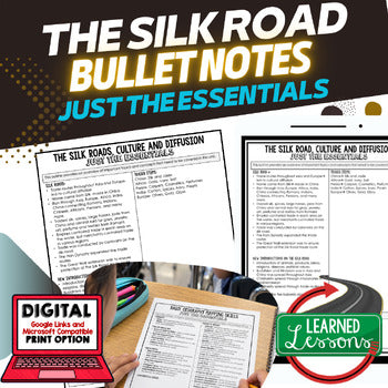 SILK ROAD Outline Notes, Silk Road Bullet Notes, Unit Review, Test Prep - preview 1