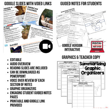 Colonialism Guided Notes and PowerPoints American History, Google, Flipped Class - preview 2