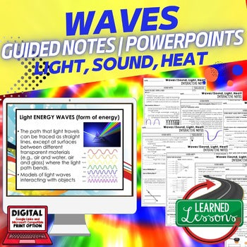 Sound Light & Heat Waves Guided Notes | Physical Science PowerPoint - preview 1