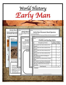 World History Early Man DBQ & Writing Prompt, Digital, Google, & Print - preview 2