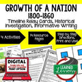 Growth of a Nation Timeline Relay Writing Activities, Digital Learning, Google - preview 1