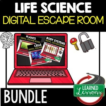 Life Science Digital Escape Room Bundle | NGSS Science Review Games | Printable - preview 1