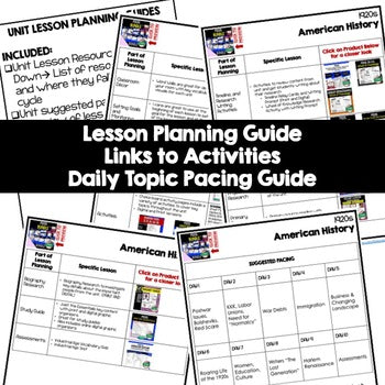 1920s Lesson Plan Guide, American History BACK TO SCHOOL - preview 2