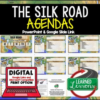 The Silk Road Agenda PowerPoint & Google Slides, World History Agenda - preview 1