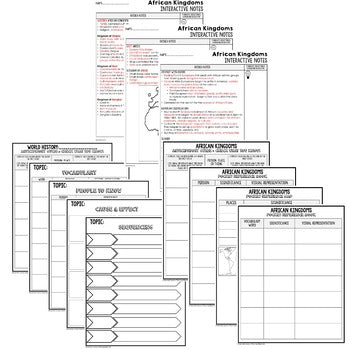 African Kingdoms Guided Notes and PowerPoints, Interactive Notebooks, Google - preview 3