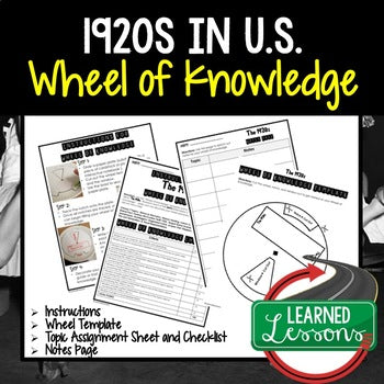 1920s Activity, Wheel of Knowledge (Interactive Notebook) - preview 1