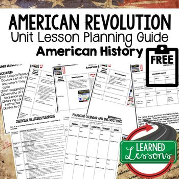 American Revolution Lesson Plan Guide, Unit Plan, Back-to-School - preview 1