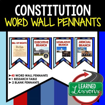 American History Word Wall Bundle | 308 U.S. History Vocabulary Pennants - preview 3