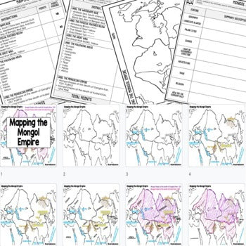 Mongol Empire Mapping Activity, Mapping Mongol Empire PRINT & DIGITAL - preview 2