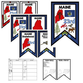 Maine History Word Wall, State Profile, Maine Activities US History Posters - preview 2