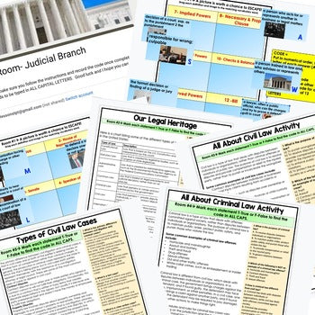 American Law Digital Escape Room, Breakout Room Activity Pages No Prep - preview 2