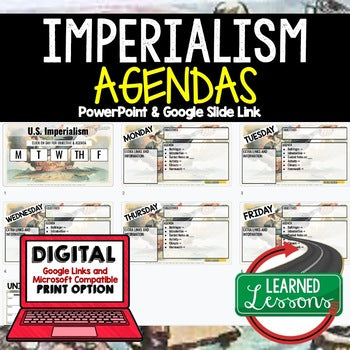 US Imperialism Agenda PowerPoint & Google Slides Agenda - preview 1