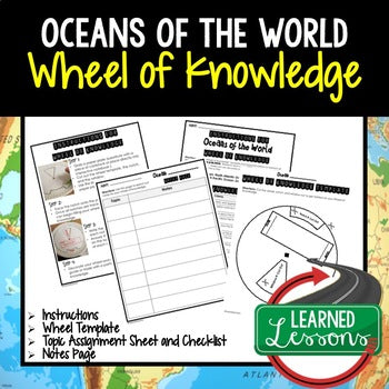 Oceans Activity, Wheel of Knowledge (Interactive Notebook) - preview 1