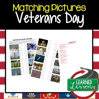 Veterans Day Activity, Veterans Day Matching Pictures, Digital Learning & Print - preview 1