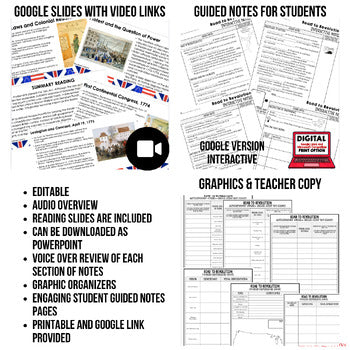 Road to Revolution Guided Notes and PowerPoints, Flipped Classroom - preview 2