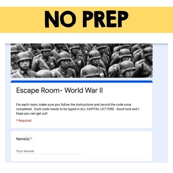 World War II Digital Escape Room, Test Prep, Digital Learning, Google - preview 4
