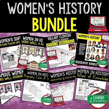 Women's History Activities, Choice Board, Print & Digital, Google - preview 3
