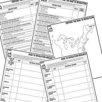 Road To Revolution Map Activity and Research, Mapping the Road to Revolution - preview 2