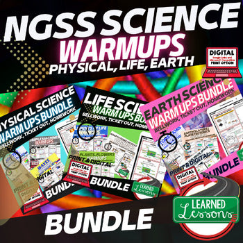 NGSS Science Warm-Ups Bundle | Physical, Life & Earth Science | Print & Digital - preview 1