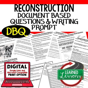 Reconstruction DBQ, Document Based Questions, Primary and Secondary Sources - preview 1