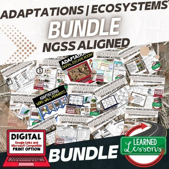 Life Science Adaptations Bundle | NGSS Adaptations & Ecosystems Activities | Mid - preview 1