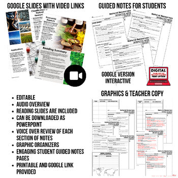 Natural Resources Guided Notes PowerPoints, Video Flipped Classroom - preview 2