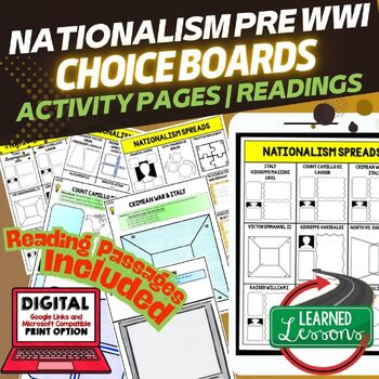 Nationalism Spreads Pre World  War I Activities, Choice Board, Print & Digital - preview 1