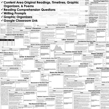 The Great Depression DBQ Close Reading Textbook Replacement Google Print - preview 2