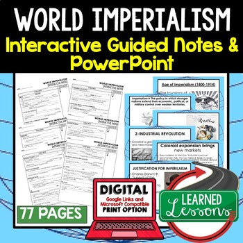 World Imperialism Guided Notes & PowerPoints, Digital Learning, Google, & Print - preview 1