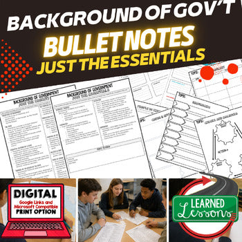 Government Outline Notes | Civics Guided Notes | Print & Digital Review - preview 1