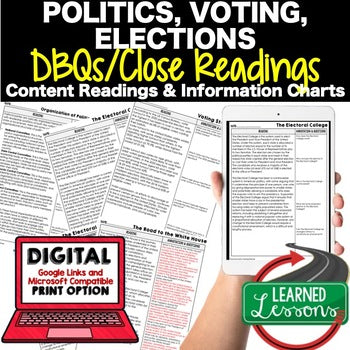 Politics, Voting & Elections DBQ | Civics Reading Activity | Print & Digital - preview 1