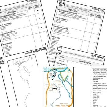 Egypt Map Activity and Research, Mapping Egypt & the Nile River - preview 2