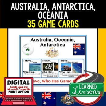 Australia Game Cards, Geography Test Prep, Print & Digital Distance Learning - preview 1