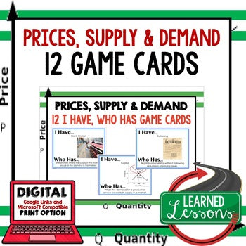 Price, Supply, and Demand GAME CARDS, Economics Activity - preview 1