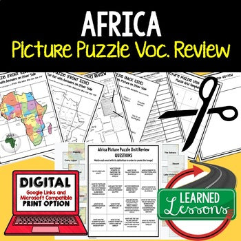 Africa Activity Picture Puzzle, Test Prep, Unit Review, Study Guide - preview 1
