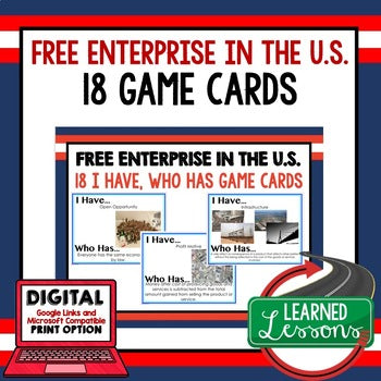 Free Enterprise in United States GAME CARDS, Economics Activity - preview 1