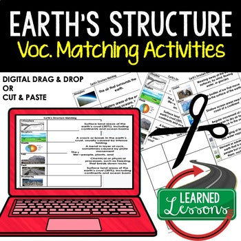 Structure of the Earth Vocabulary Matching for Digital Learning & Print, Google - preview 1