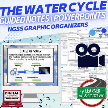 Water Cycle Guided Notes and PowerPoints NGSS, Science Guided Notes - preview 1