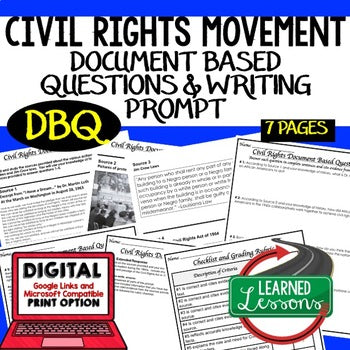 Civil Rights Movement Document Based Questions DBQ (American History) - preview 1
