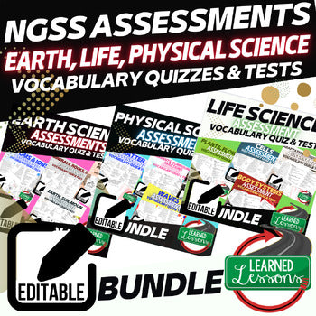 Physical Science Assessments Bundle | NGSS Tests & Quizzes | Editable - preview 4